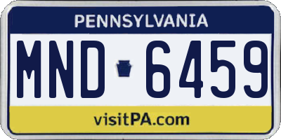 PA license plate MND6459
