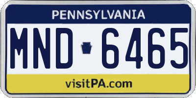 PA license plate MND6465
