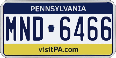 PA license plate MND6466