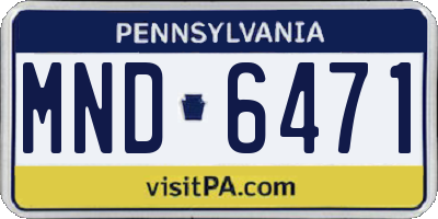 PA license plate MND6471