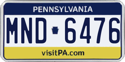 PA license plate MND6476