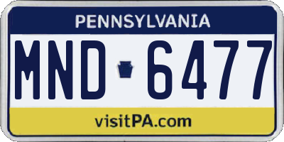 PA license plate MND6477