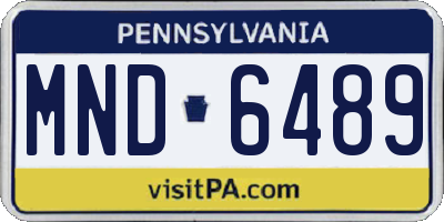 PA license plate MND6489