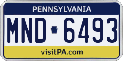 PA license plate MND6493