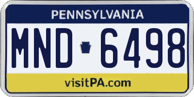 PA license plate MND6498