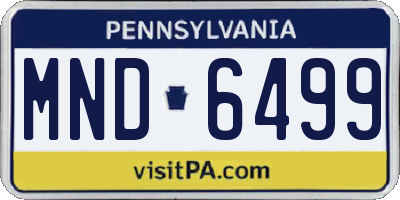 PA license plate MND6499