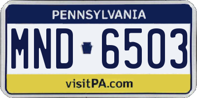 PA license plate MND6503