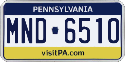 PA license plate MND6510