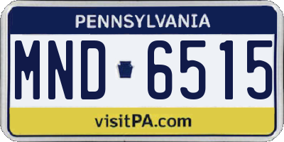 PA license plate MND6515