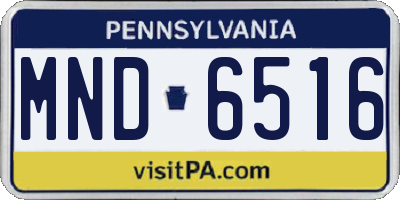 PA license plate MND6516
