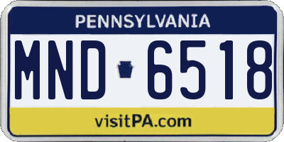 PA license plate MND6518