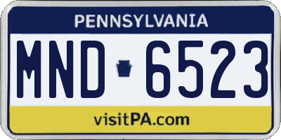 PA license plate MND6523