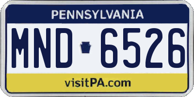 PA license plate MND6526