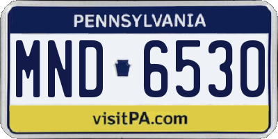 PA license plate MND6530