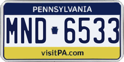 PA license plate MND6533