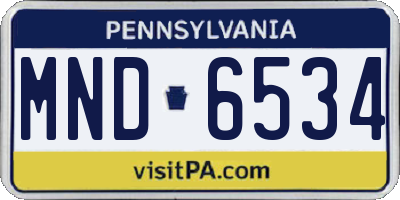 PA license plate MND6534
