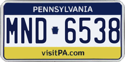 PA license plate MND6538