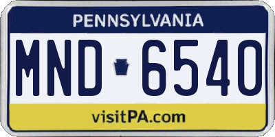 PA license plate MND6540