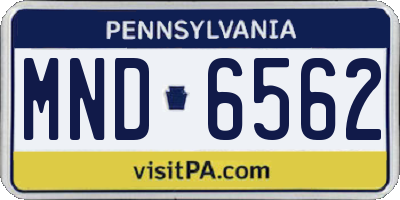 PA license plate MND6562