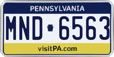 PA license plate MND6563