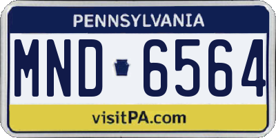 PA license plate MND6564