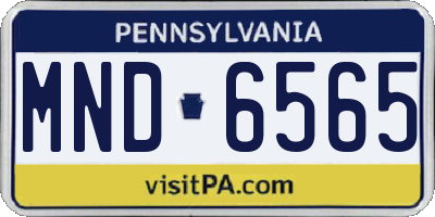 PA license plate MND6565