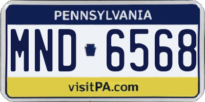 PA license plate MND6568