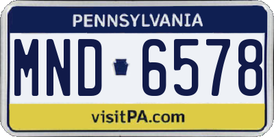 PA license plate MND6578