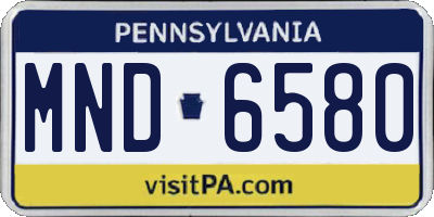 PA license plate MND6580
