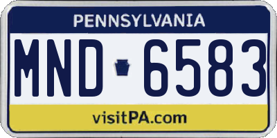 PA license plate MND6583