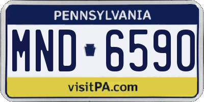 PA license plate MND6590