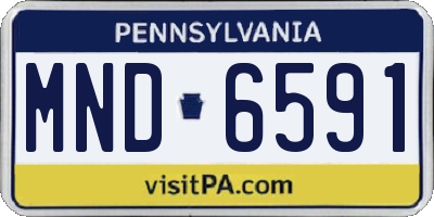 PA license plate MND6591