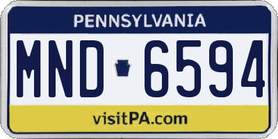 PA license plate MND6594