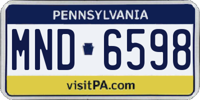 PA license plate MND6598
