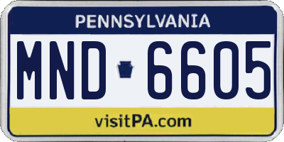 PA license plate MND6605