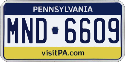 PA license plate MND6609