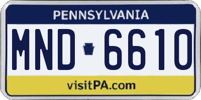 PA license plate MND6610