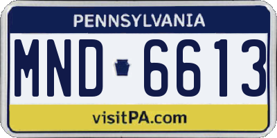 PA license plate MND6613