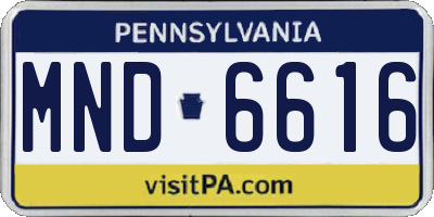 PA license plate MND6616