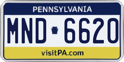 PA license plate MND6620