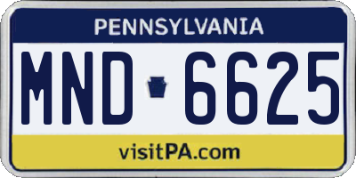 PA license plate MND6625