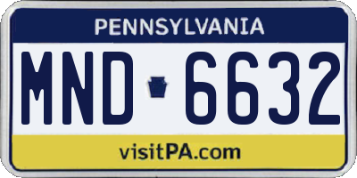 PA license plate MND6632