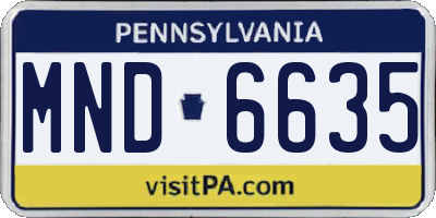 PA license plate MND6635