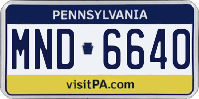 PA license plate MND6640