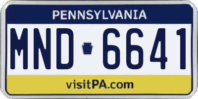 PA license plate MND6641