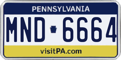 PA license plate MND6664