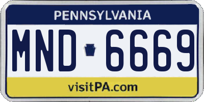 PA license plate MND6669
