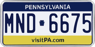 PA license plate MND6675