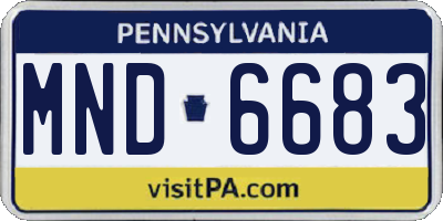 PA license plate MND6683