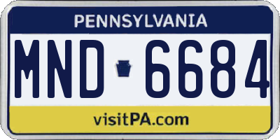 PA license plate MND6684